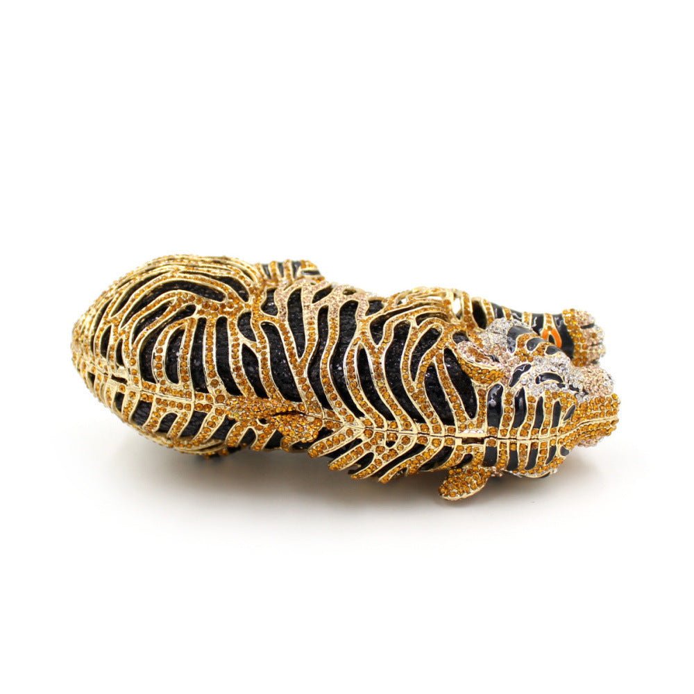 Tiger Rhinestone Metal Crystal Evening Bag - IVOIRART.COM