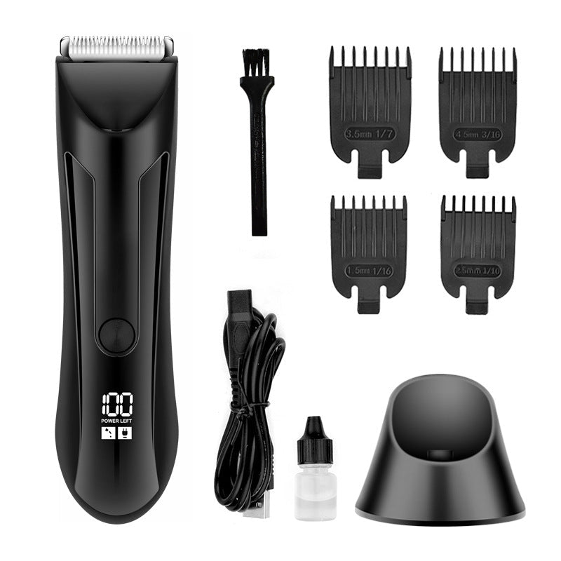 Tondeuse Rasoir Étanche pour Poils Jambes Corps avec Écran LCD et USB - IVOIRART.COM