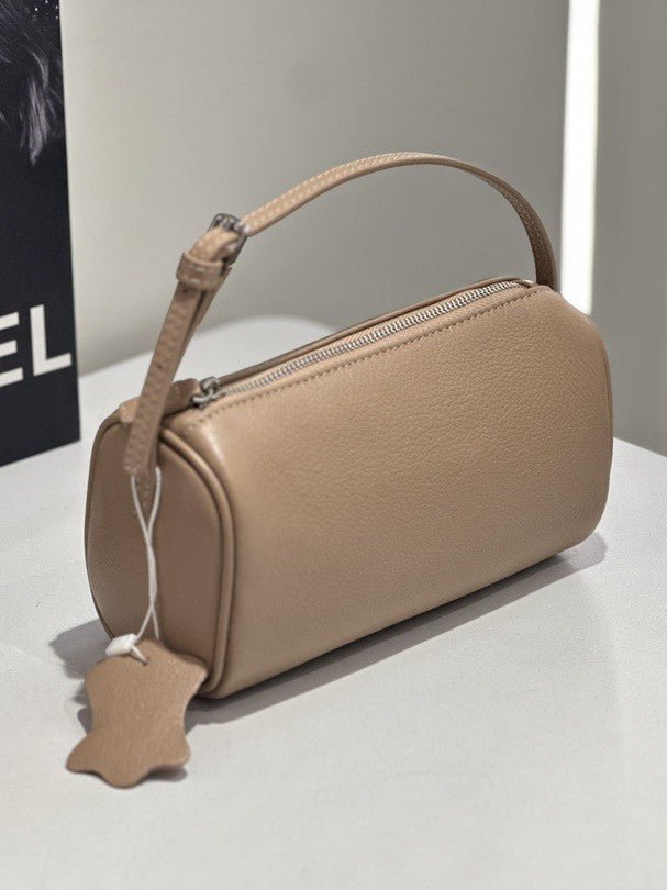 Top-Grain Cowhide Cylinder Shoulder Bag — Customizable Pen Holder for Women 2025 - IVOIRART.COM