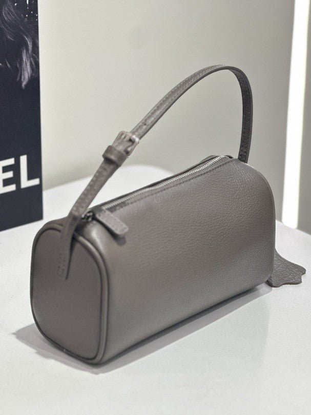 Top-Grain Cowhide Cylinder Shoulder Bag — Customizable Pen Holder for Women 2025 - IVOIRART.COM