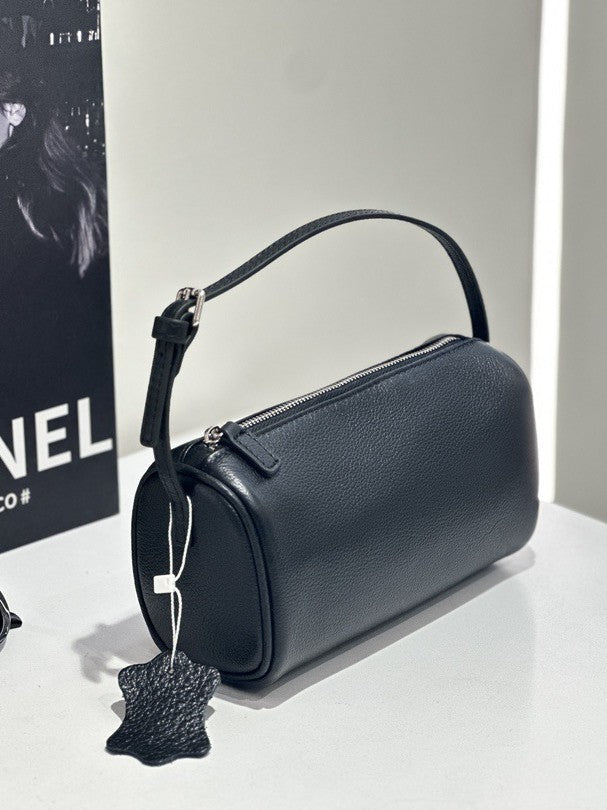 Top-Grain Cowhide Cylinder Shoulder Bag — Customizable Pen Holder for Women 2025 - IVOIRART.COM