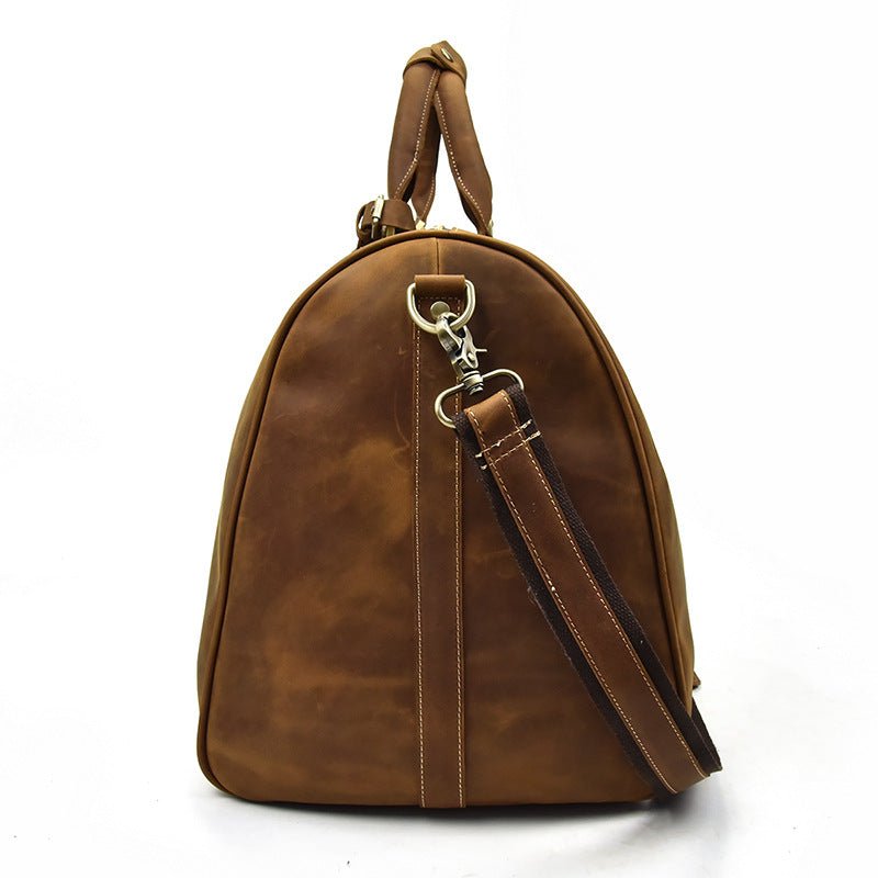 Top Layer Cowhide One-Shoulder Messenger Duffel Bag - IVOIRART.COM