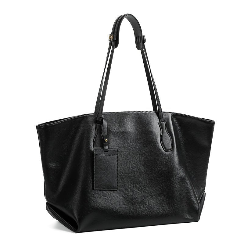 Top-layer Vegetable-tanned Leather Niche Large-capacity Tote Bag - IVOIRART.COM