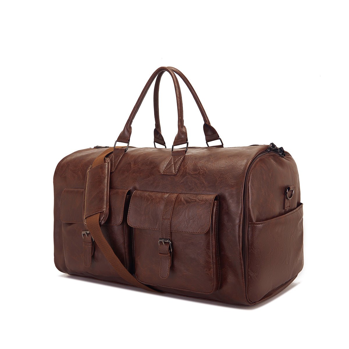 Travel Convenient Portable Garment Bag PU Leather Luggage Bag - IVOIRART.COM