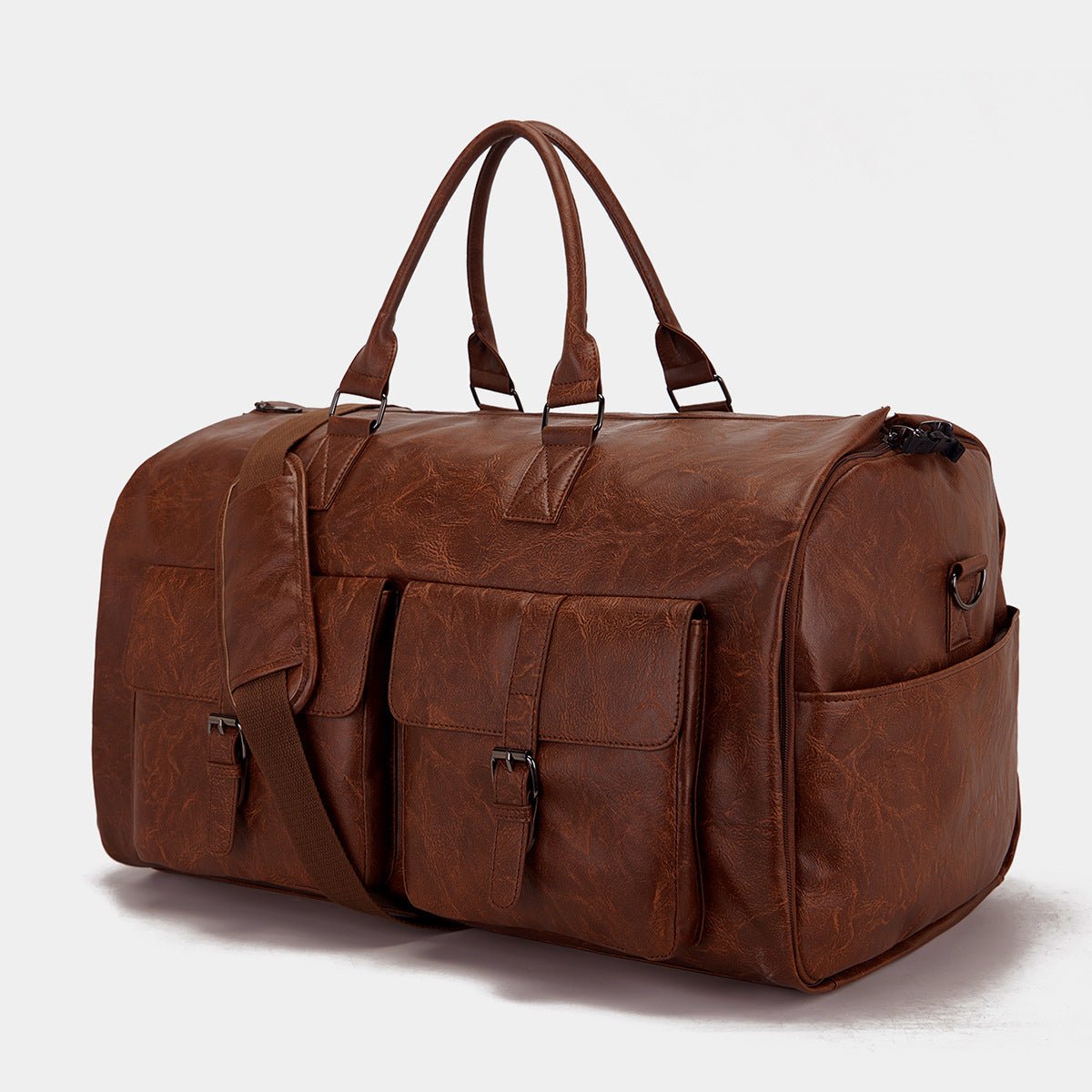 Travel Convenient Portable Garment Bag PU Leather Luggage Bag - IVOIRART.COM