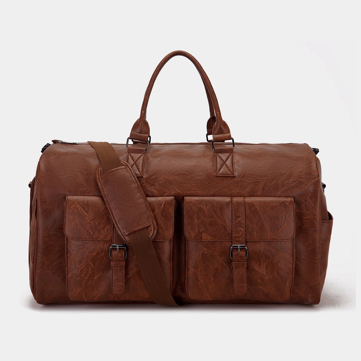 Travel Convenient Portable Garment Bag PU Leather Luggage Bag - IVOIRART.COM