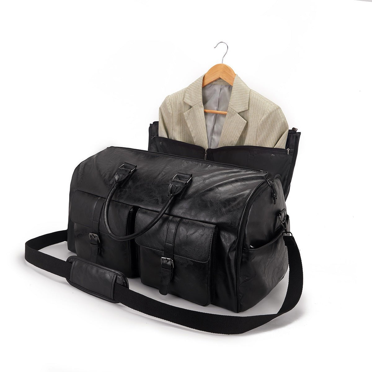 Travel Convenient Portable Garment Bag PU Leather Luggage Bag - IVOIRART.COM