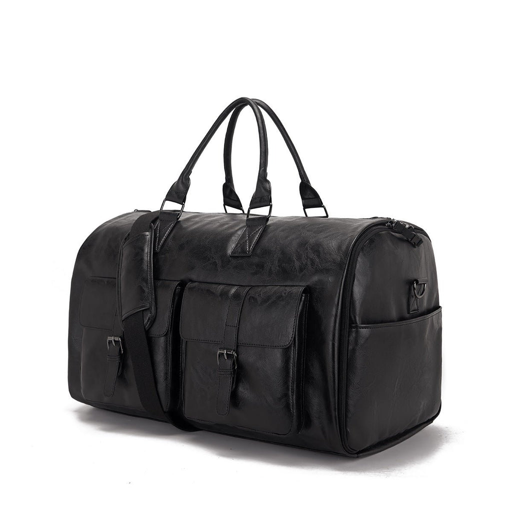 Travel Convenient Portable Garment Bag PU Leather Luggage Bag - IVOIRART.COM