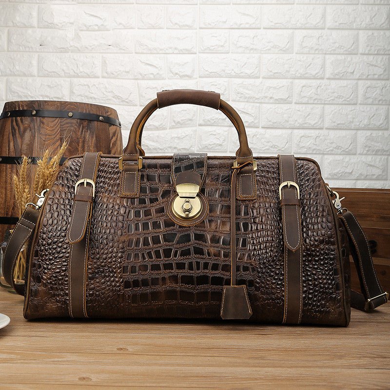 Trendy Cow European And American Men's Leather Pattern Travel Bag - IVOIRART.COM