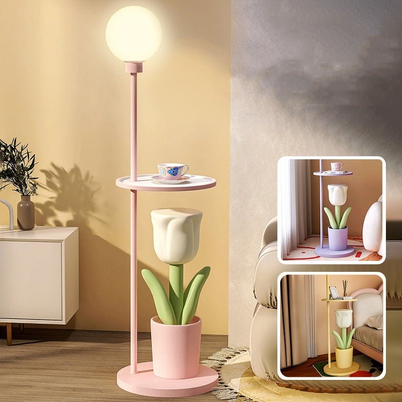 Tulip Floor Lamp Children's Bedroom Bedside Lamp Net Red Decoration Pieces - IVOIRART.COM
