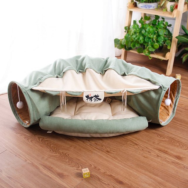 Tunnel de jeu interactif pliable pour chats, furets et lapins, lit intérieur, accessoires d'exercice pour chatons - IVOIRART.COM
