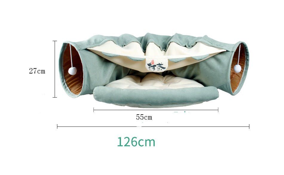 Tunnel de jeu interactif pliable pour chats, furets et lapins, lit intérieur, accessoires d'exercice pour chatons - IVOIRART.COM
