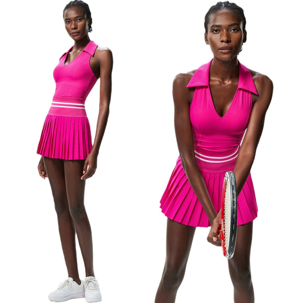 V Stand Collar Tennis Suit Suit Women's Plus Size High Waist - IVOIRART.COM