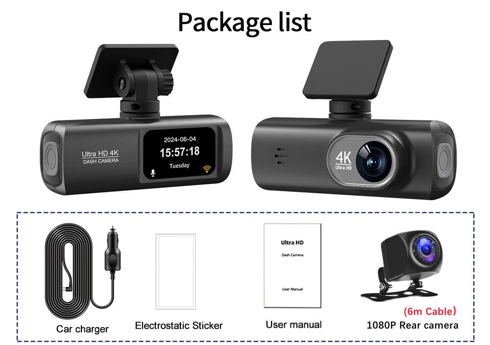 V22 HD Double Enregistreur de Conduite - Double Caméra WiFi, GPS optionnel, 1.5" - IVOIRART.COM
