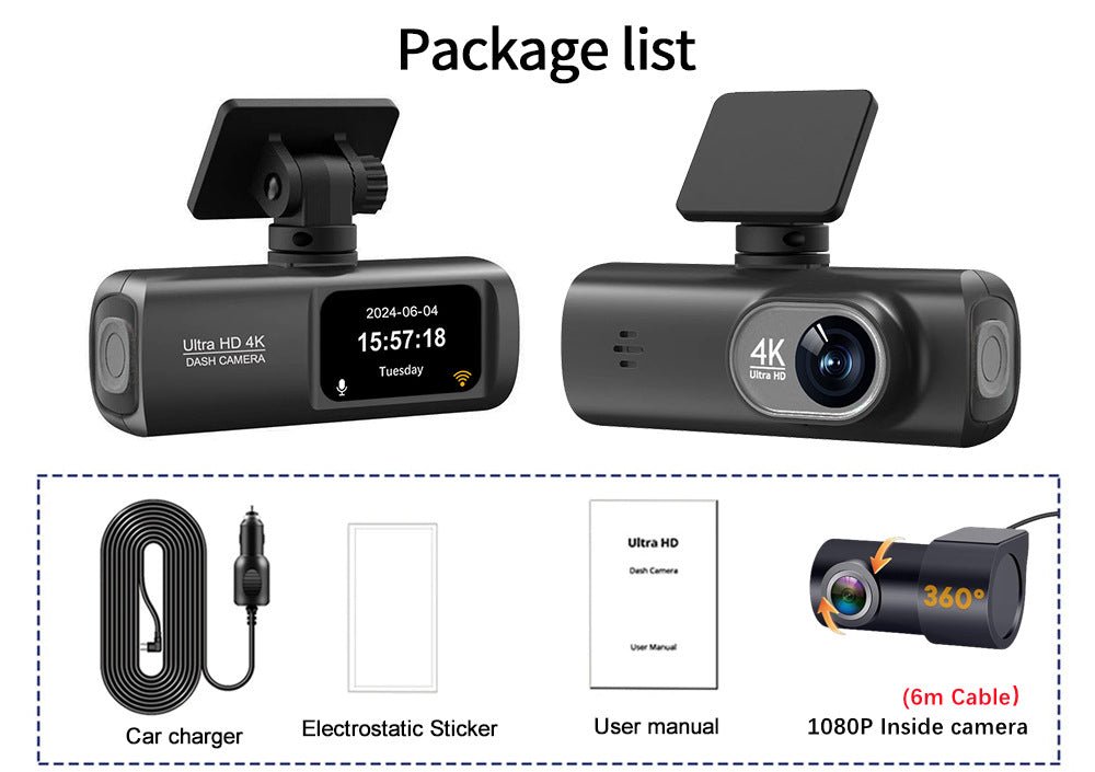 V22 HD Double Enregistreur de Conduite - Double Caméra WiFi, GPS optionnel, 1.5" - IVOIRART.COM