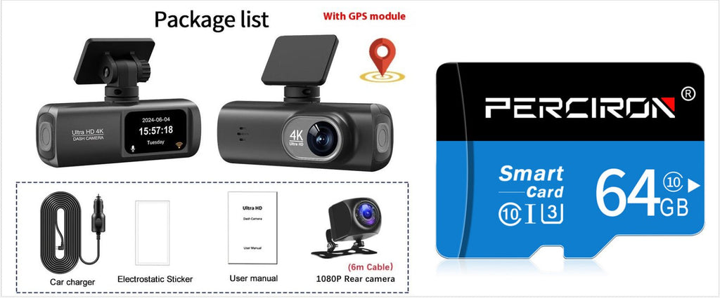 V22 HD Double Enregistreur de Conduite - Double Caméra WiFi, GPS optionnel, 1.5" - IVOIRART.COM