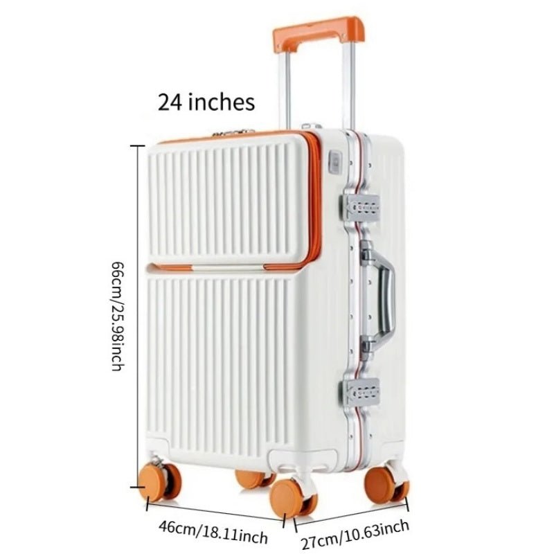Valise à Cadre, Ouverture Frontale, 20 et 24 Pouces, Grande Capacité, Serrure TSA, Roues Universelles, Cadre en Aluminium, Robuste et Durable - IVOIRART.COM