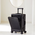 Valise à coque aluminium 20 et 24 pouces, compartiment avant, serrure TSA, roues silencieuses et pivotantes, parfaite pour voyages d'affaires - IVOIRART.COM