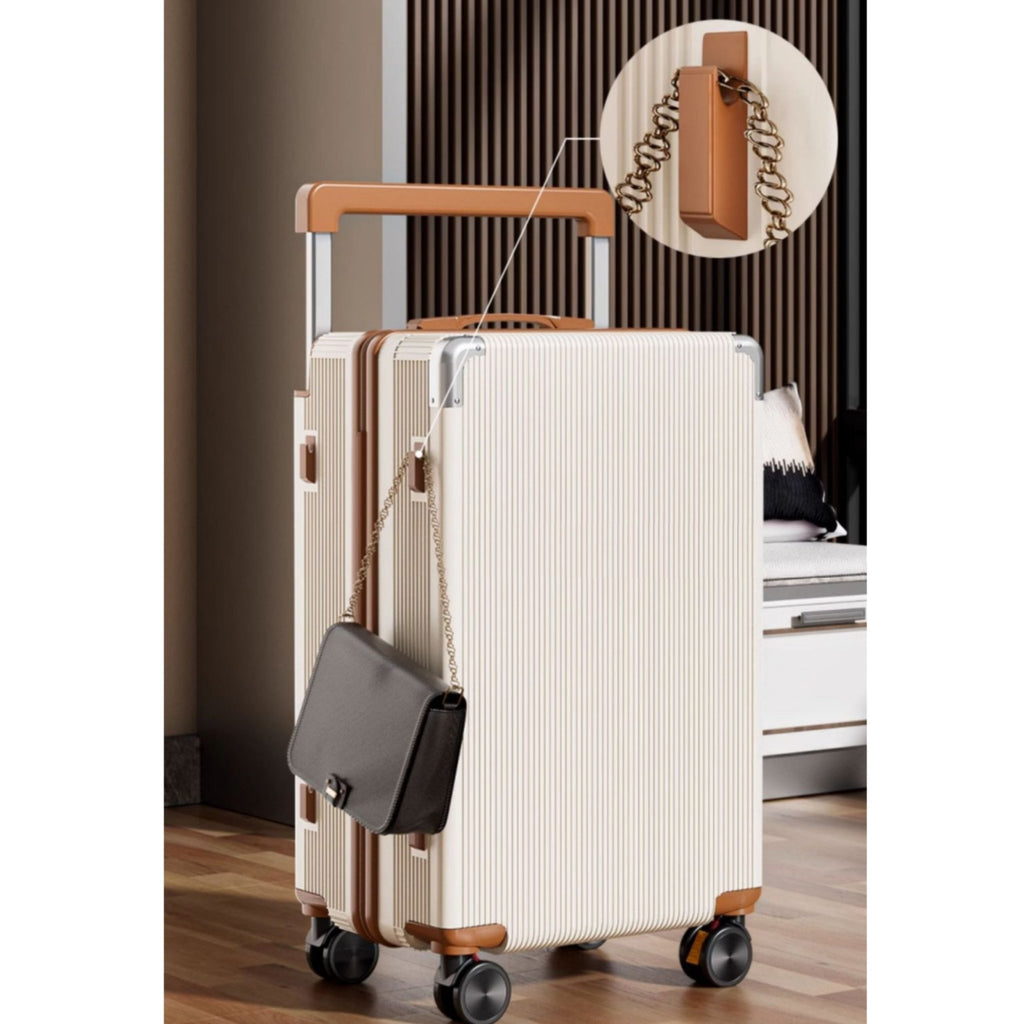Valise à poignée large 20 et 24 pouces, roues silencieuses pivotantes, serrure code robuste - IVOIRART.COM