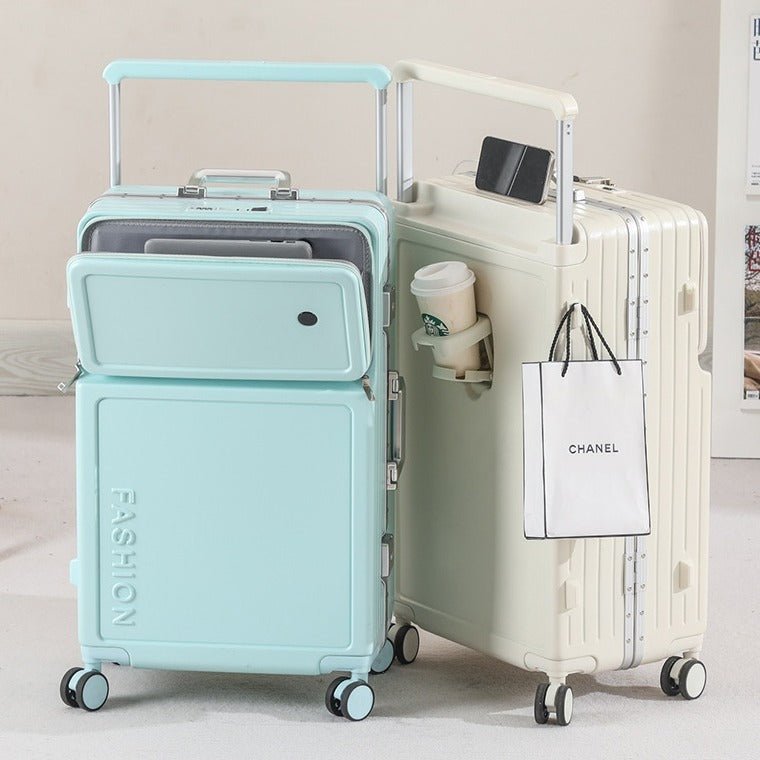 Valise Aluminium Grande Capacité avec Ouverture Frontale 20-28 Pouces, ABS PC, Fermeture Éclair - Modèle 2026 - IVOIRART.COM