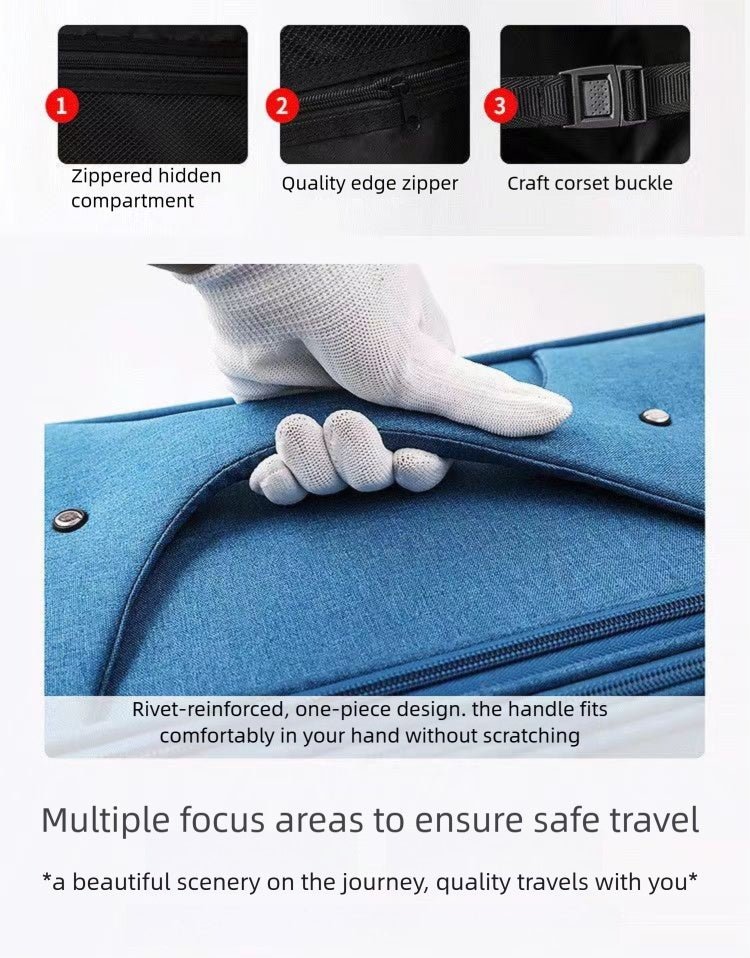 Valise imperméable en tissu Oxford noir, durable 30 pouces grande capacité - IVOIRART.COM
