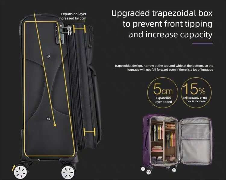 Valise imperméable en tissu Oxford noir, durable 30 pouces grande capacité - IVOIRART.COM