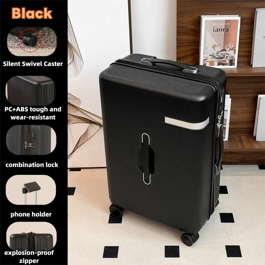 Valise Rigide 20 et 24 Pouces avec Compartiment Large, Tige Télescopique, Trois Poignées, TSA avec Support Téléphone, Roues Universelles Silencieuses - IVOIRART.COM