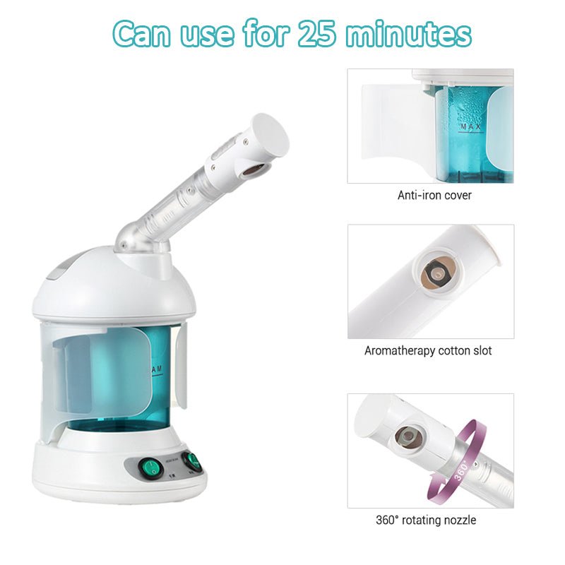 Vaporizador Facial Portable Ozone - Steamer Soin Visage Hydratant Beauté Herbal24 - IVOIRART.COM
