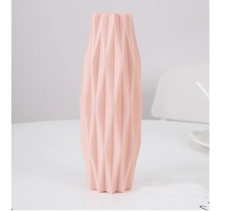 Vase décoratif en plastique PE anti - chute avec finition émaillée imitation porcelaine - IVOIRART.COM