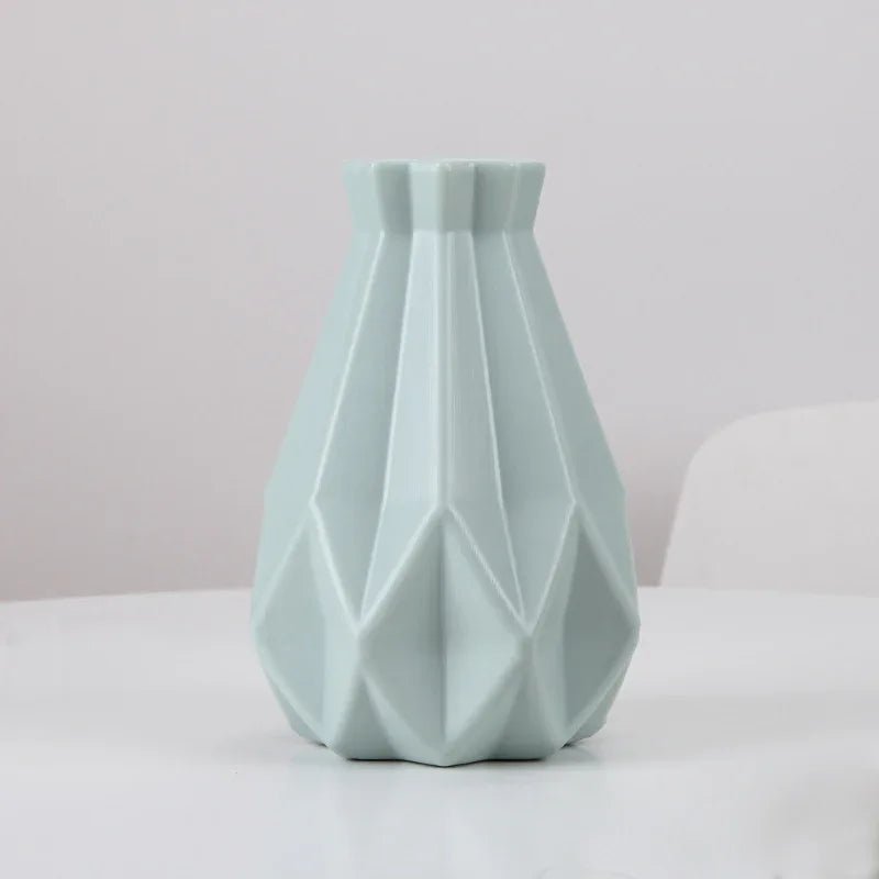 Vase décoratif en plastique PE anti - chute avec finition émaillée imitation porcelaine - IVOIRART.COM