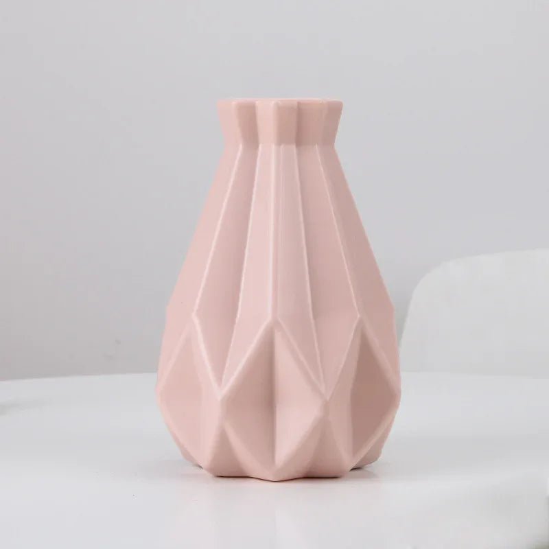 Vase décoratif en plastique PE anti - chute avec finition émaillée imitation porcelaine - IVOIRART.COM