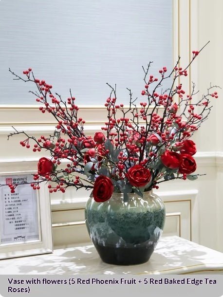 Vase décoratif Holly en céramique avec fleurs artificielles pour compositions 20 - IVOIRART.COM
