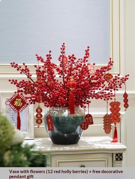 Vase décoratif Holly en céramique avec fleurs artificielles pour compositions 20 - IVOIRART.COM
