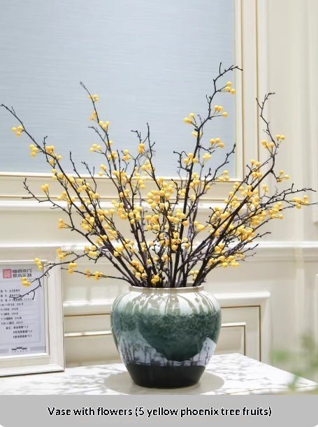 Vase décoratif Holly en céramique avec fleurs artificielles pour compositions 20 - IVOIRART.COM