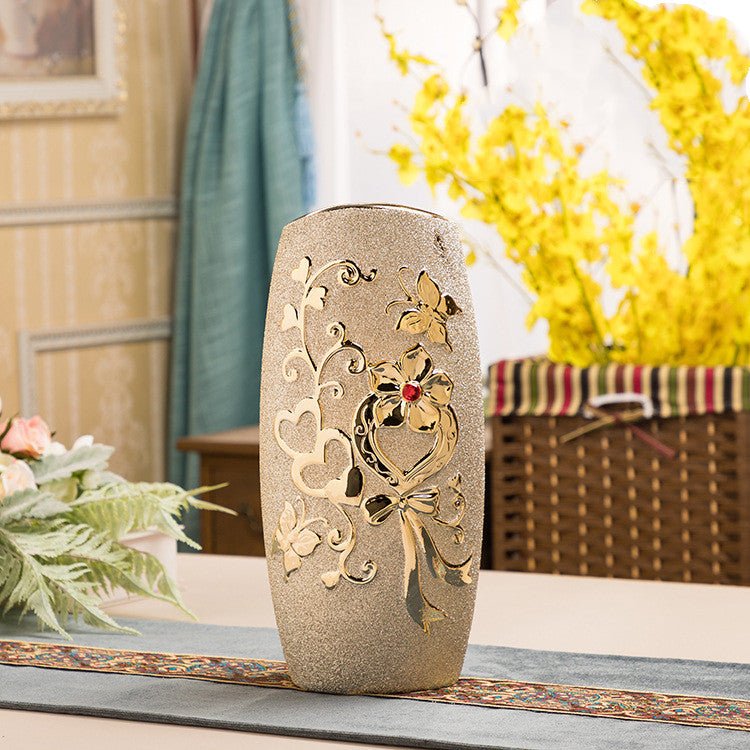 Vase en Céramique Doré par Électrodéposition Style Européen Décoration Maison - IVOIRART.COM