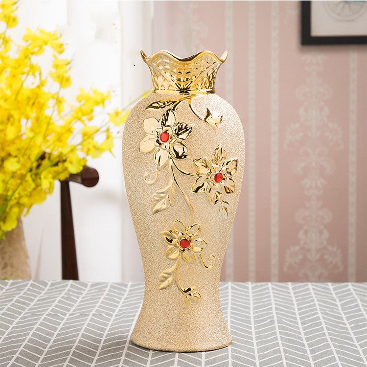 Vase en Céramique Doré par Électrodéposition Style Européen Décoration Maison - IVOIRART.COM