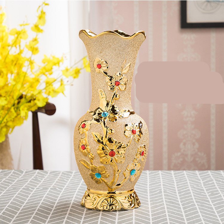 Vase en Céramique Doré par Électrodéposition Style Européen Décoration Maison - IVOIRART.COM