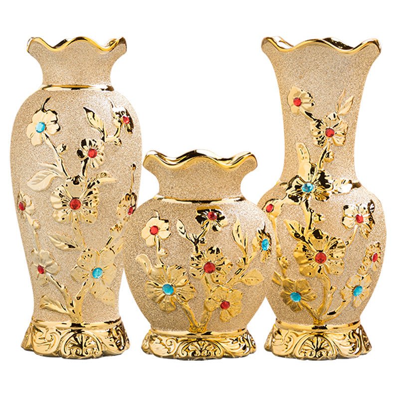 Vase en Céramique Doré par Électrodéposition Style Européen Décoration Maison - IVOIRART.COM