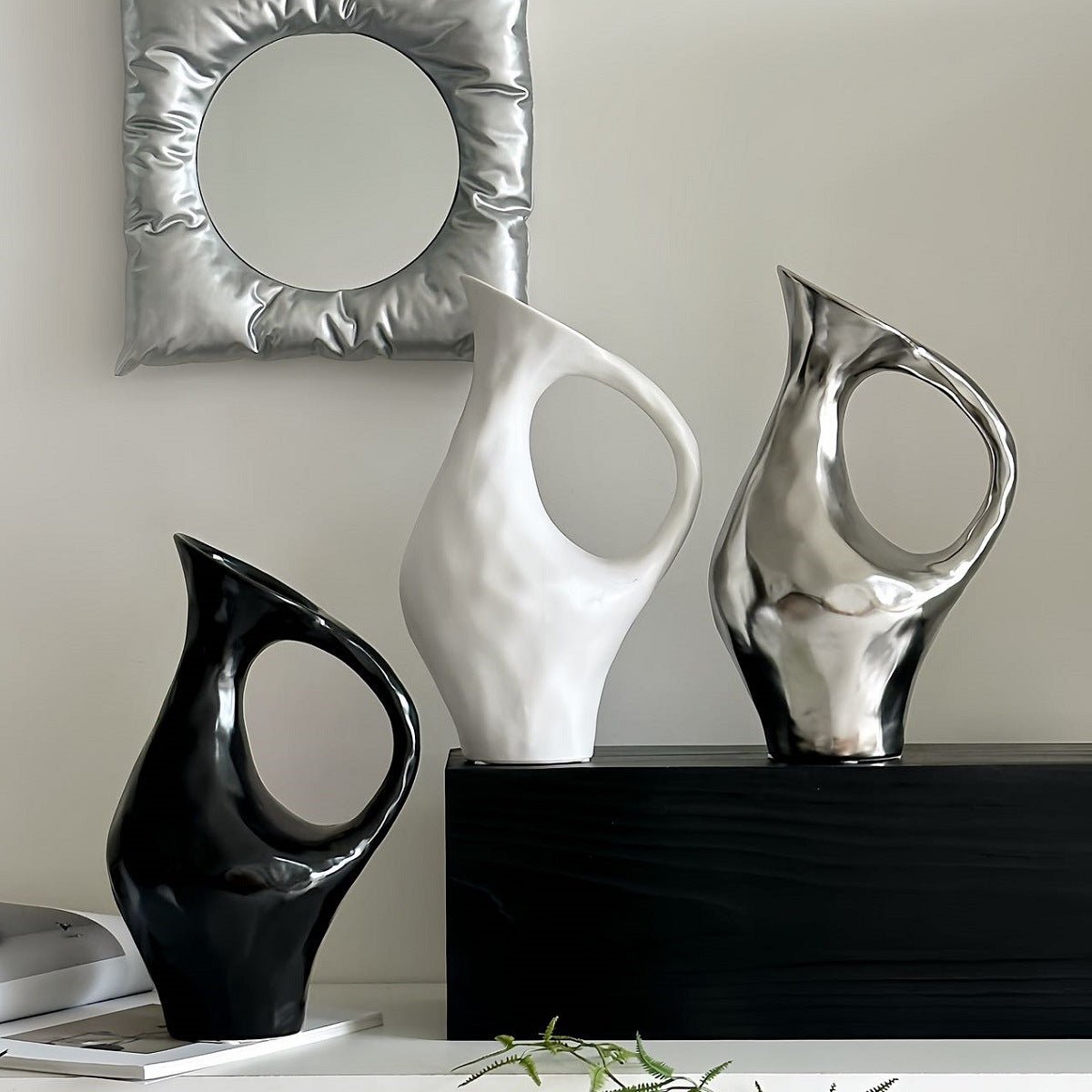 Vase en céramique style français - décor floral luxueux abordable pour intérieur - IVOIRART.COM