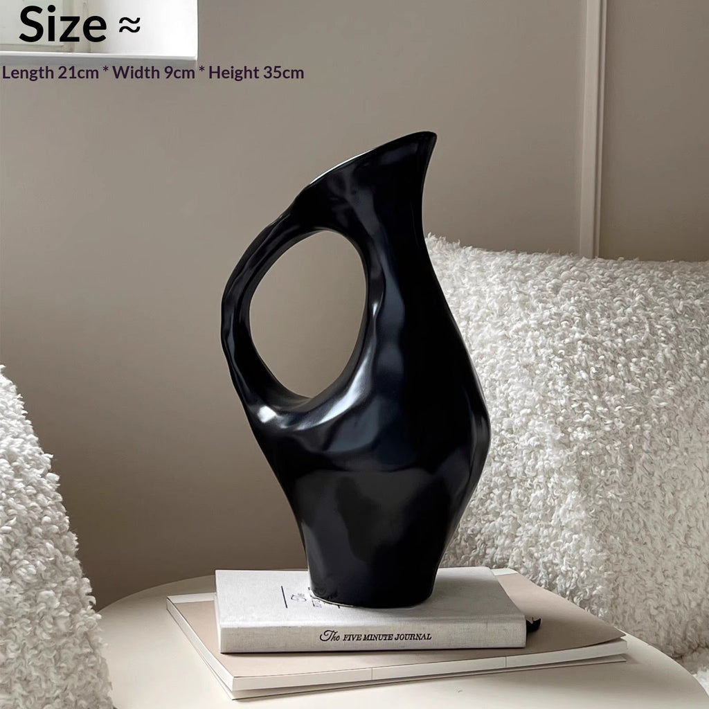 Vase en céramique style français - décor floral luxueux abordable pour intérieur - IVOIRART.COM