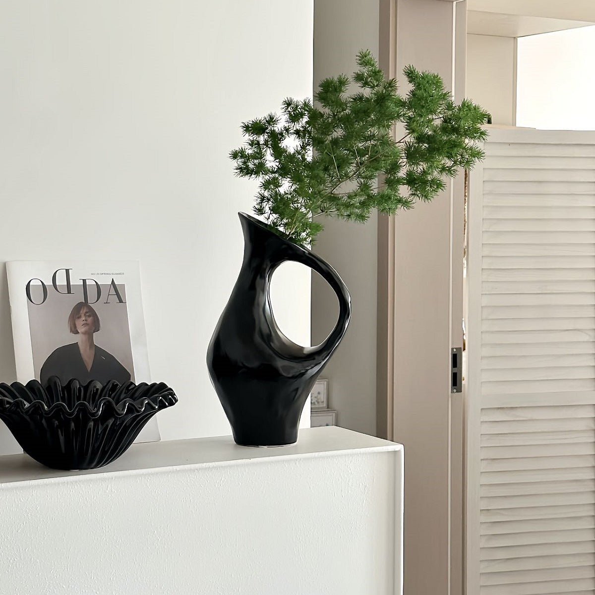 Vase en céramique style français - décor floral luxueux abordable pour intérieur - IVOIRART.COM