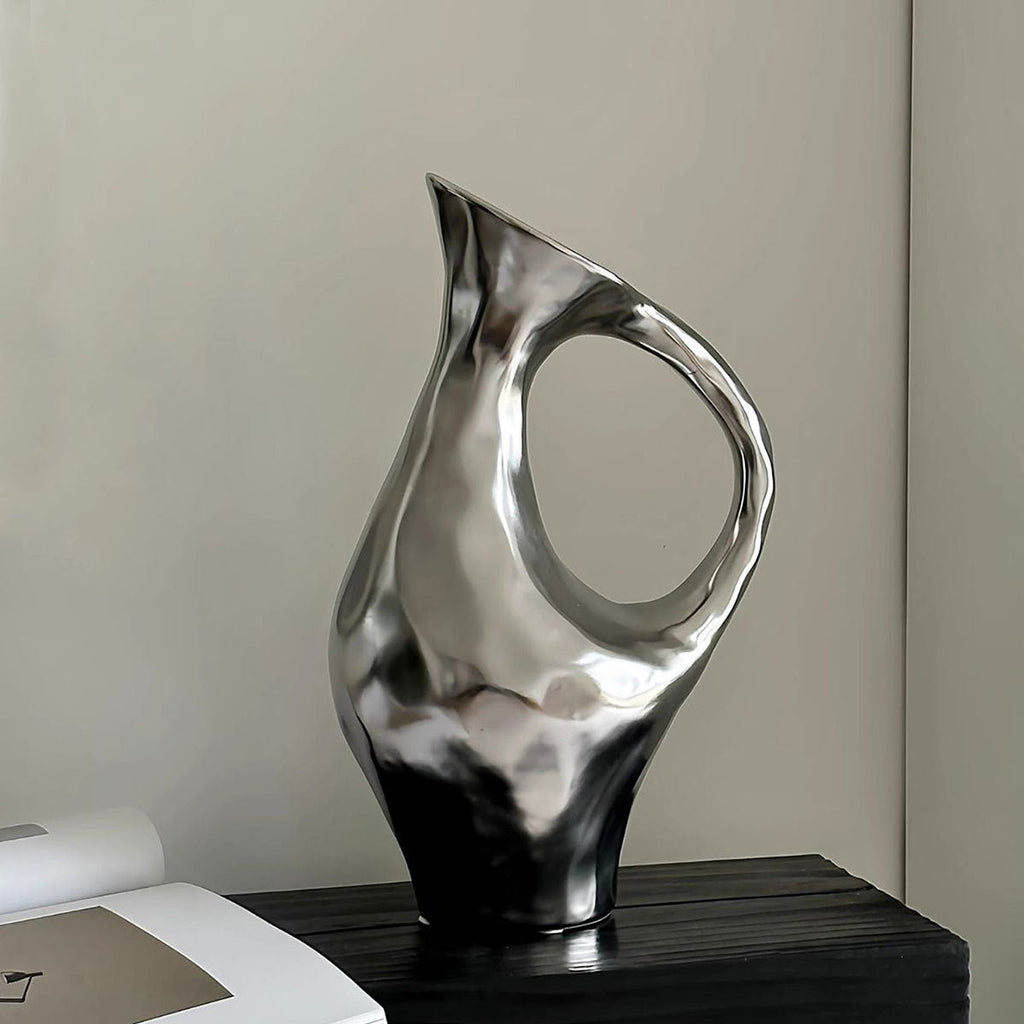 Vase en céramique style français - décor floral luxueux abordable pour intérieur - IVOIRART.COM