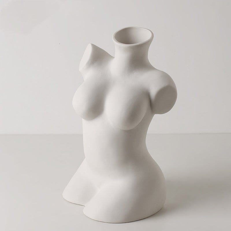 Vase en porcelaine blanc simple style nordique - décoration maison créative chic - IVOIRART.COM