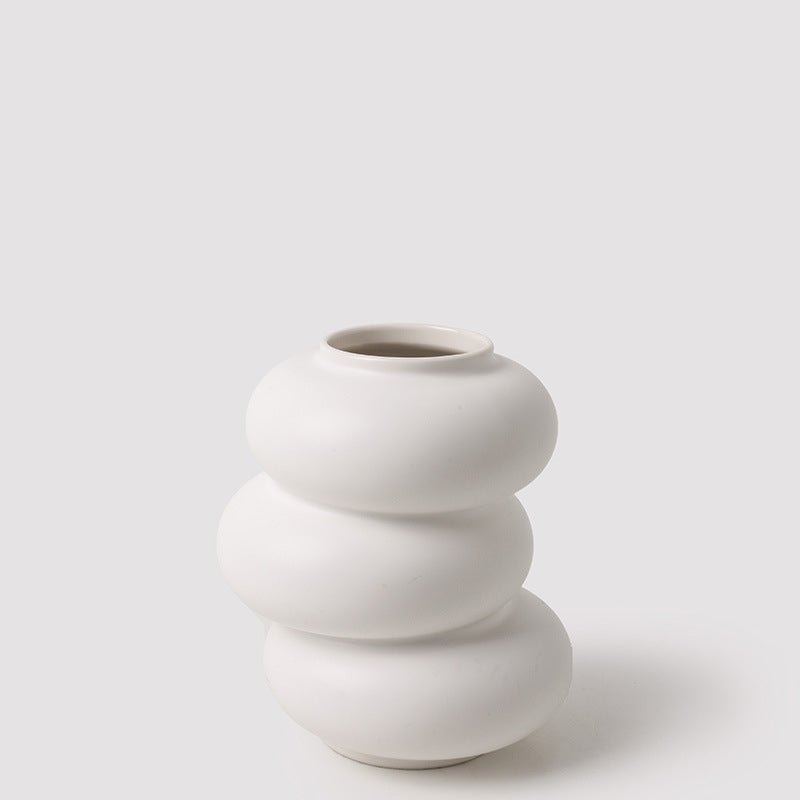 Vase en porcelaine blanc simple style nordique - décoration maison créative chic - IVOIRART.COM