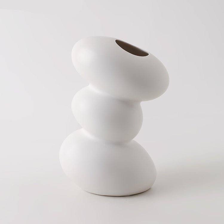 Vase en porcelaine blanc simple style nordique - décoration maison créative chic - IVOIRART.COM