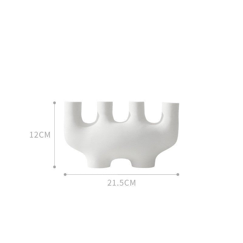 Vase en porcelaine blanc simple style nordique - décoration maison créative chic - IVOIRART.COM