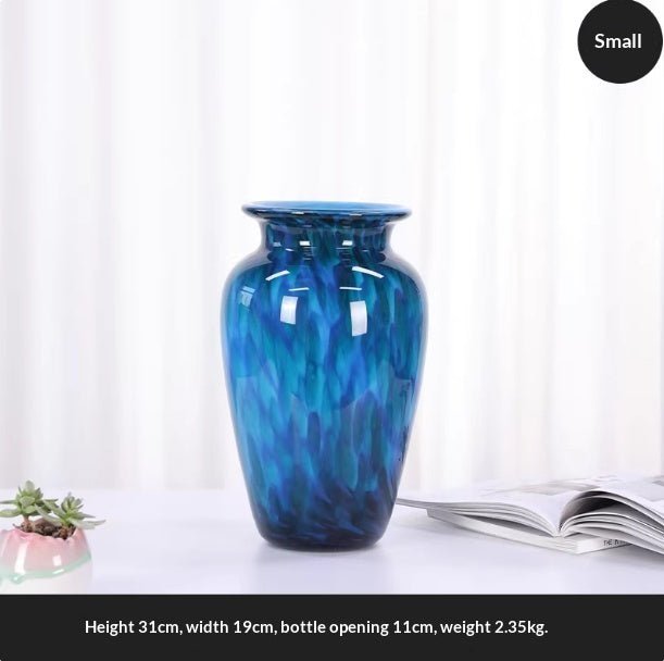 Vase vintage luxe en émail et verre, finition premium pour salon moderne et chic - IVOIRART.COM
