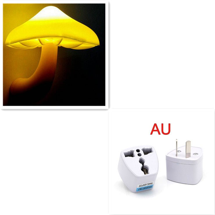 Veilleuse LED Champignon à Capteur Lumineux, Prise EU/US, Lumière Blanche Chaude - IVOIRART.COM