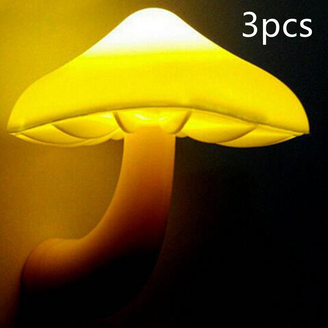 Veilleuse LED Champignon à Capteur Lumineux, Prise EU/US, Lumière Blanche Chaude - IVOIRART.COM