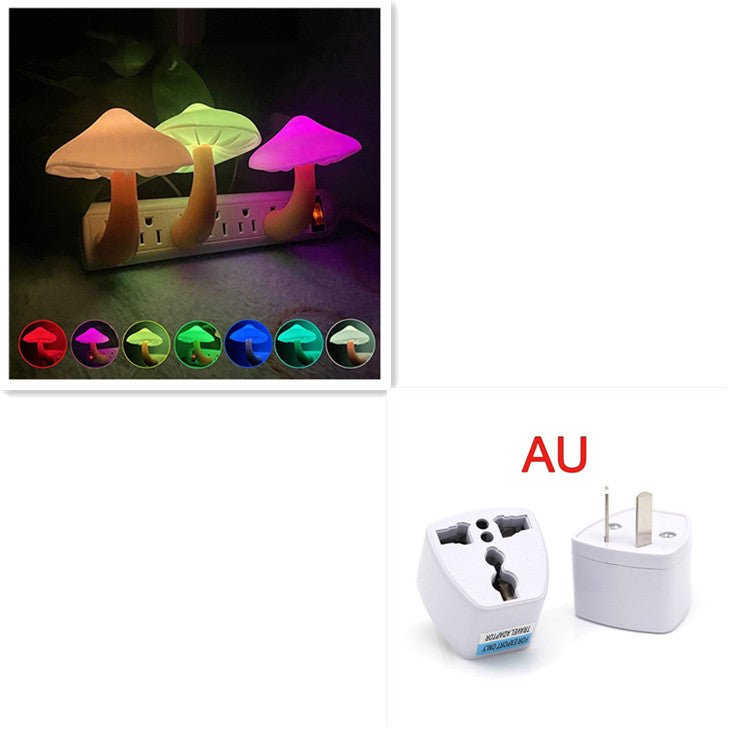 Veilleuse LED Champignon à Capteur Lumineux, Prise EU/US, Lumière Blanche Chaude - IVOIRART.COM